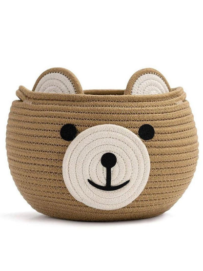 Anvaya Aranya Bear Handwoven Storage Basket 25x25x20 cm
