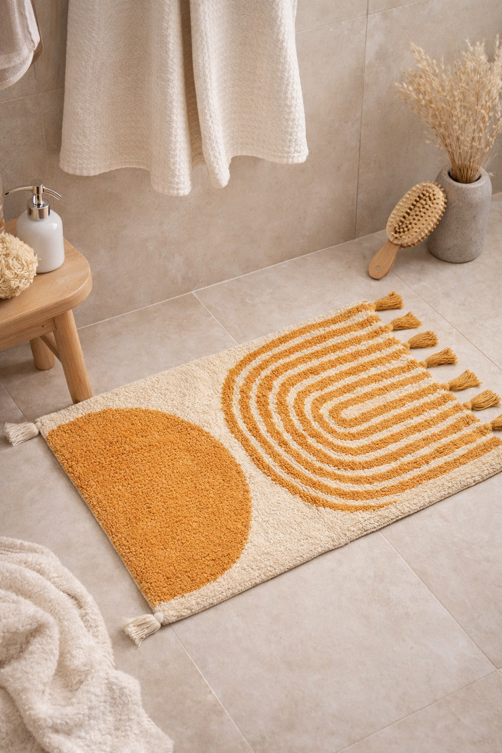 Anvaya Aranya Suncrest Handwoven Cotton Bath / Door Mat — 40 × 60 cm