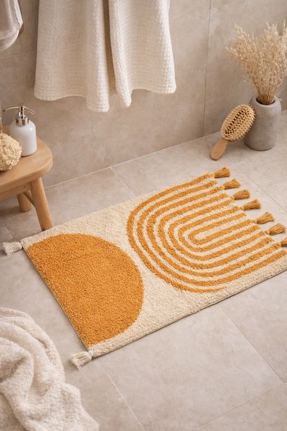 Anvaya Aranya Suncrest Handwoven Cotton Bath / Door Mat — 40 × 60 cm