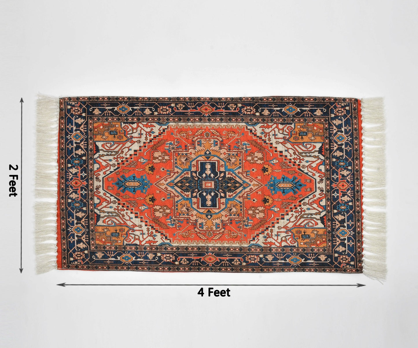 Anvaya Kairav Handwoven Medallion Rug — 2 × 4 ft