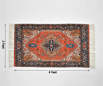 Anvaya Kairav Handwoven Medallion Rug — 2 × 4 ft