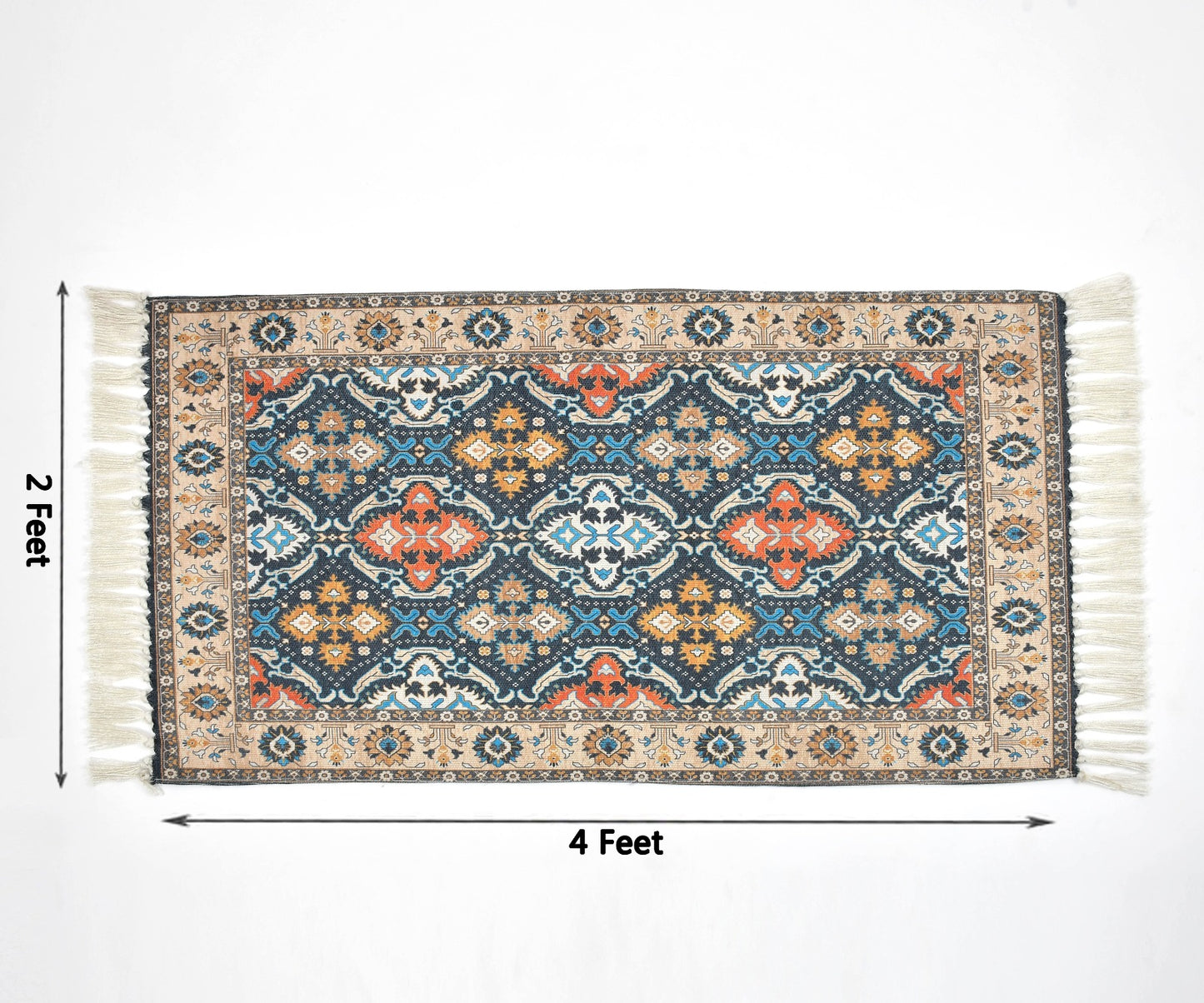 Anvaya Neelara Handwoven Heritage Rug — 2 × 4 ft