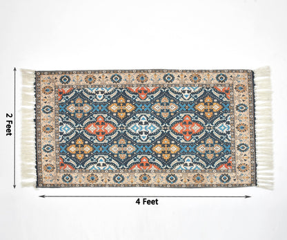 Anvaya Neelara Handwoven Heritage Rug — 2 × 4 ft