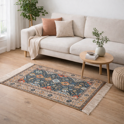 Anvaya Neelara Handwoven Heritage Rug — 2 × 4 ft