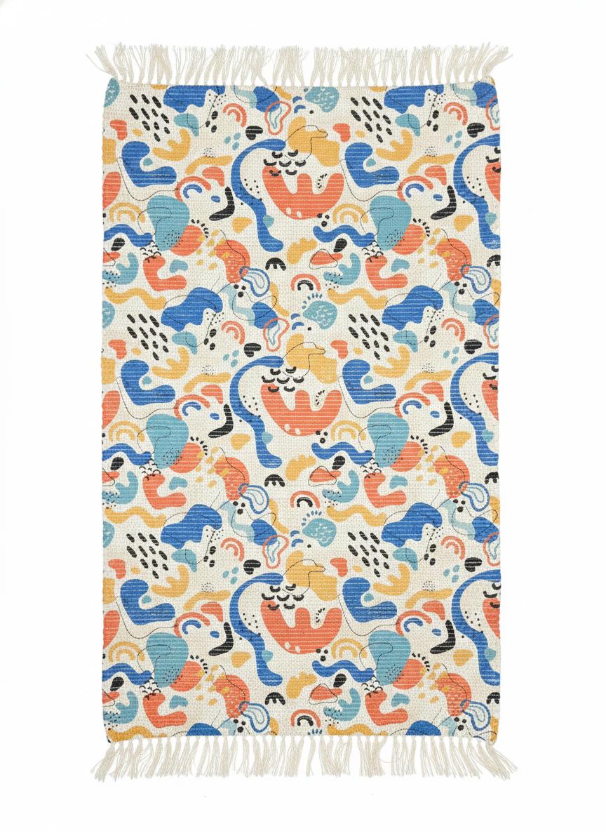 Anvaya Tarang Handwoven Abstract Runner — 2 × 5 ft