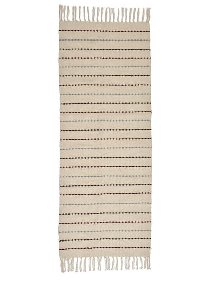 Anvaya Sutra Stripe Handwoven Dhurrie Runner — 2 × 5 ft