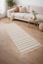 Anvaya Sutra Stripe Handwoven Dhurrie Runner — 2 × 5 ft