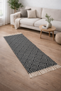 Anvaya Rekha Handwoven Diamond Dhurrie Runner — 2 × 5 ft