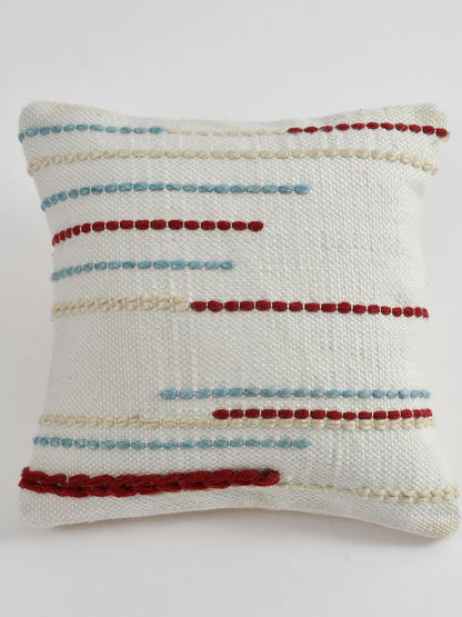 Anvaya Riva Handcrafted Pit Loom Cushion Cover with 16x16 inch fillers (Set of 2)