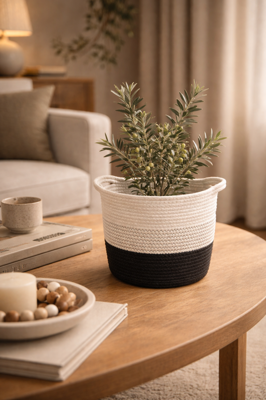 Anvaya Nira Handwoven Cotton Storage Basket