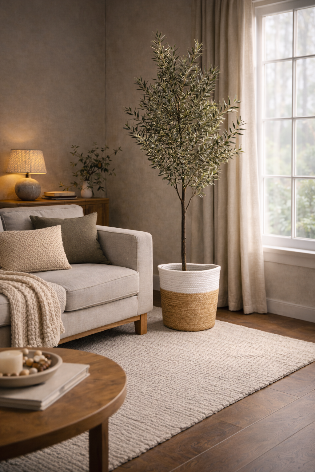 Anvaya Kora Jute & Cotton Planter Basket